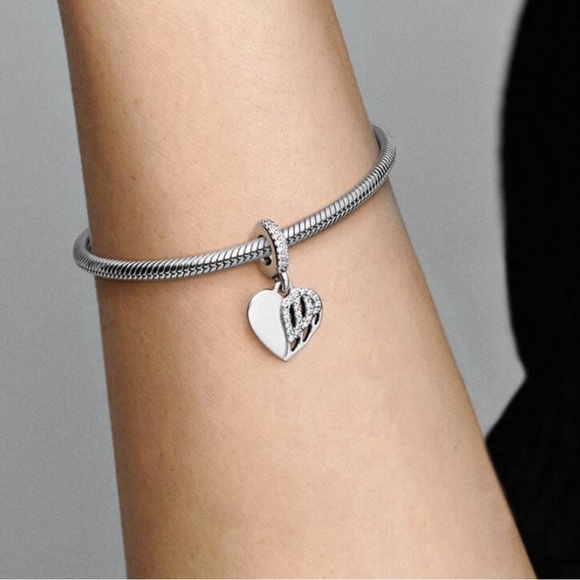 PANDORA Heart & Angel Dangle Charm w/box - Picture 8 of 9